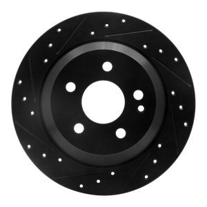 Mercedes-Benz Metris Brake Rotor (1) - Rear Left - R1 Concepts - Drilled & Slotted - Black - `16-`23